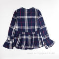 Women's Plaid Check Long Horn Sleeve Dress Shirt